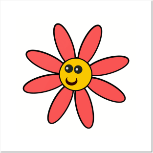Happy Daisy Flower Posters and Art
